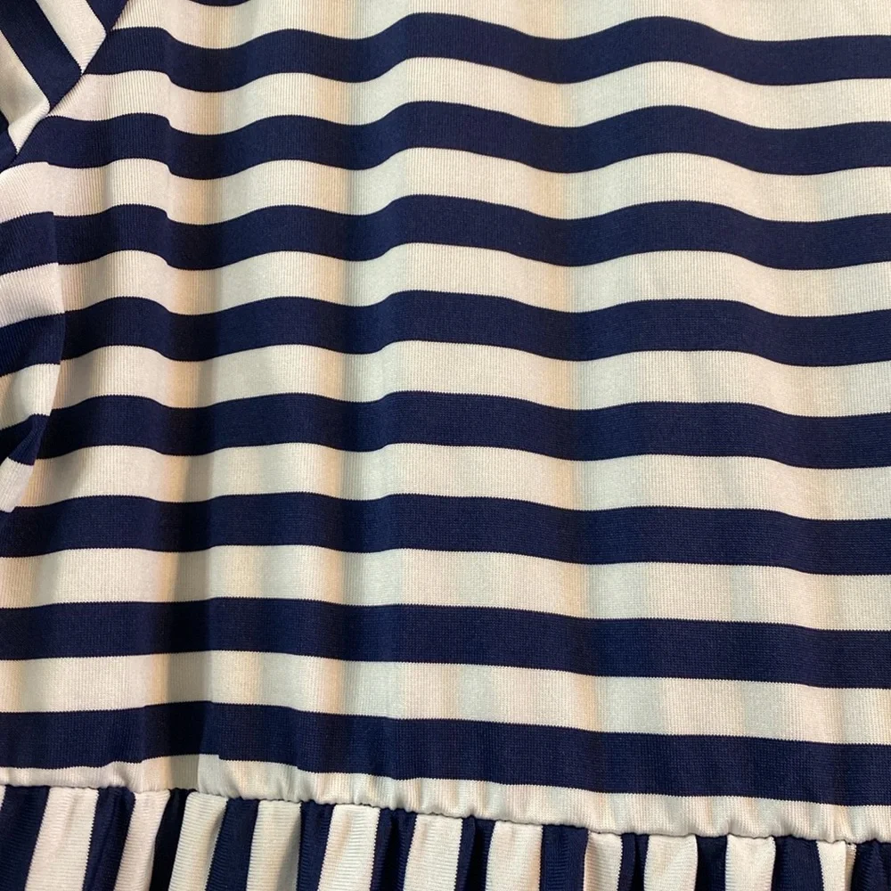 NWOT, navy striped maxi dress - Picture 2 of 2